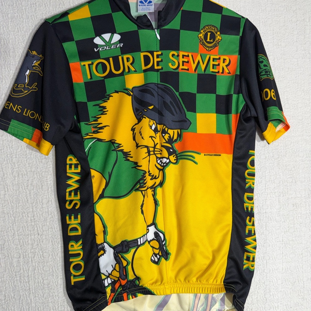 2006 Voler Tour de Sewer Men's Cycling Jersey - Black, Green, Yellow